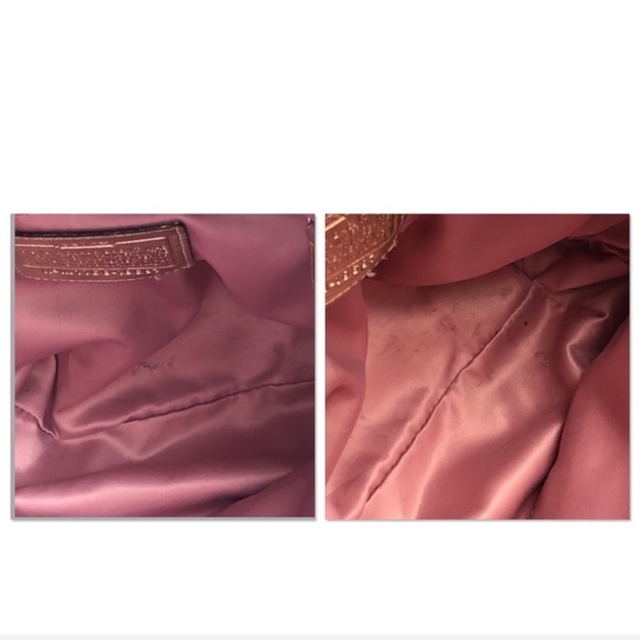 Coach Poppy Daisy pink multicolor madras signature C logo crossbody - Picture 6 of 14